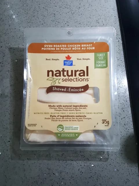 Maple Leaf Natural Selections Shaved Oven Roasted Chicken Breast