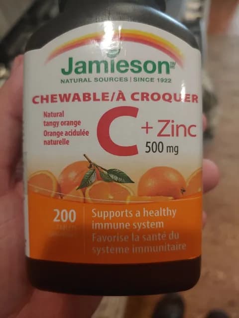 Jamieson Chewable Vitamin C + Zinc