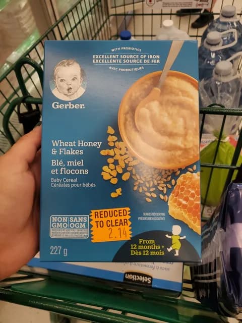 Gerber Wheat Honey & Flakes Baby Cereal