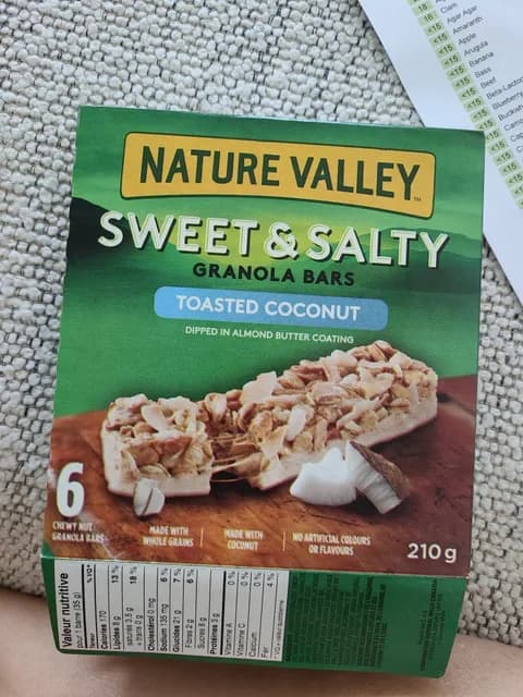 Nature Valley Sweet & Salty Granola Bars Toasted Coconut Dipped In Almond Butter Coating