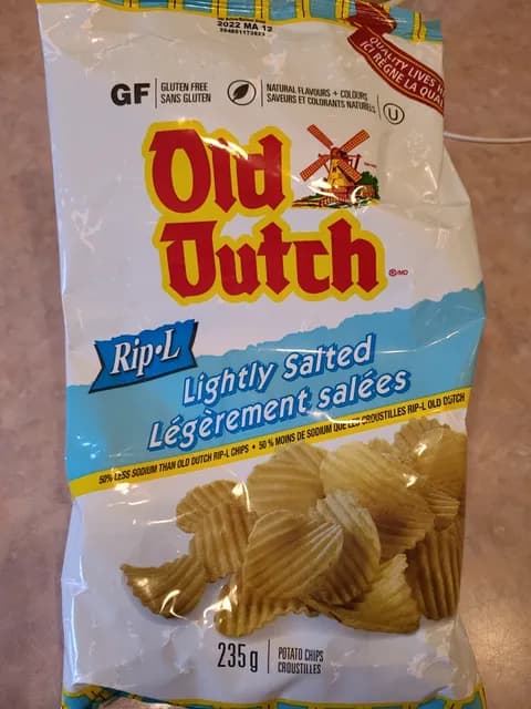 Old Dutch Rip-L Lightly Salted Potato Chips