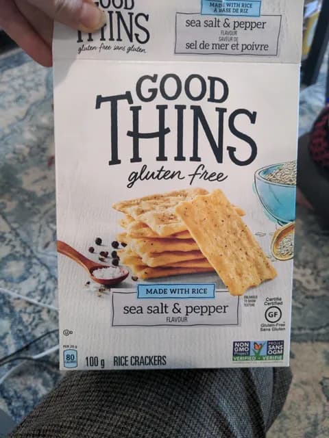 Good Thins Gluten Free Made With Rice Sea Salt & Pepper Flavour