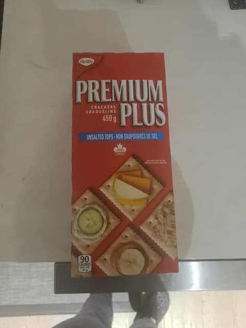 Christie Premium Plus Unsalted Tops Crackers