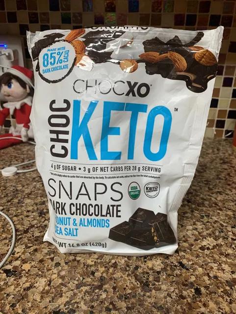 Is it Vegan? Chocxo Choc Keto Snaps Dark Chocolate Coconut & Almonds + Sea Salt