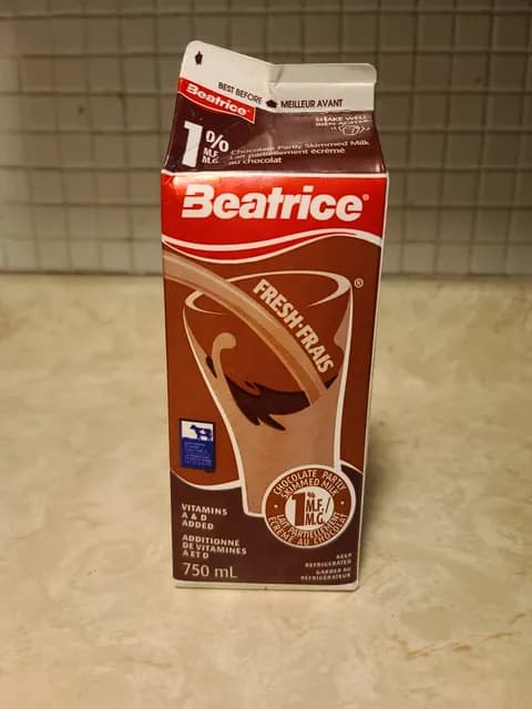Beatrice Fresh 1% M.F. / M.G. Chocolate Partly Skimmed Milk