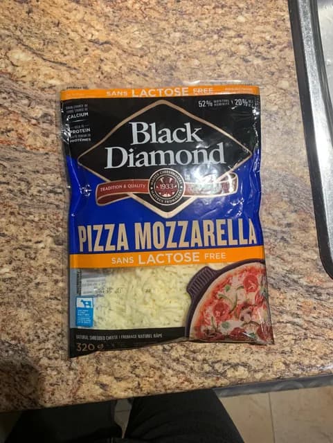 Black Diamond Lactose Free Pizza Mozzarella Shredded Cheese