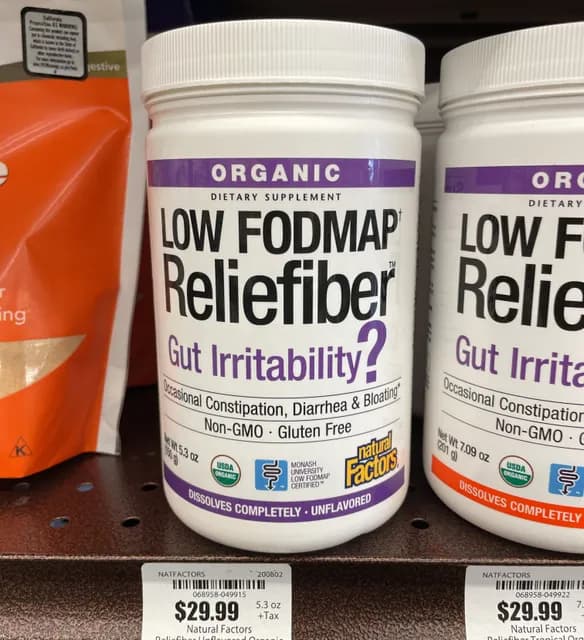 Natural Factors Low Fodmap Reliefibre Organic Unflavoured