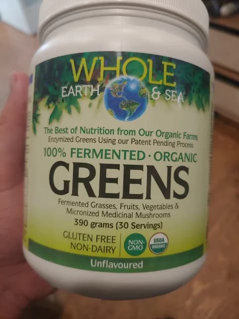 Whole Earth & Sea 100% Fermented Organic Greens, Unflavoured