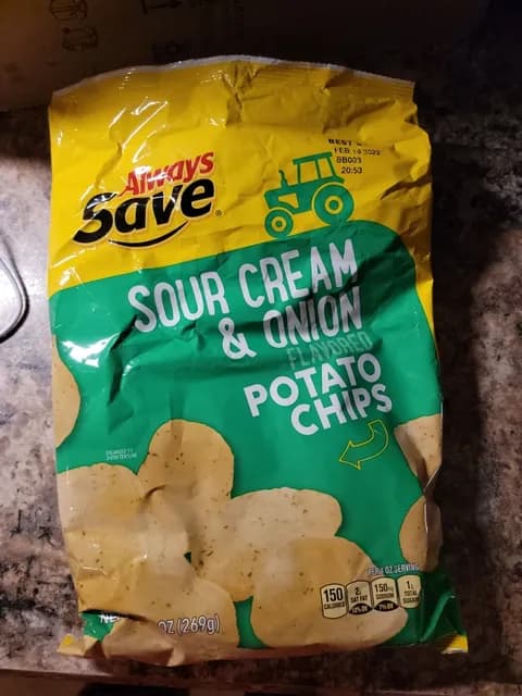 Always Save Sour Cream & Onion Flavored Potato Chips
