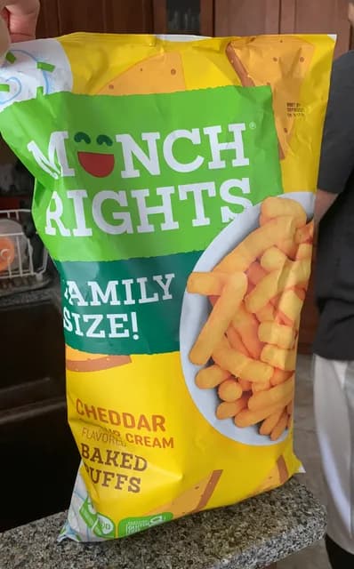 Munch Rights Cheddar Sour Cream Flavored Baked Puffs