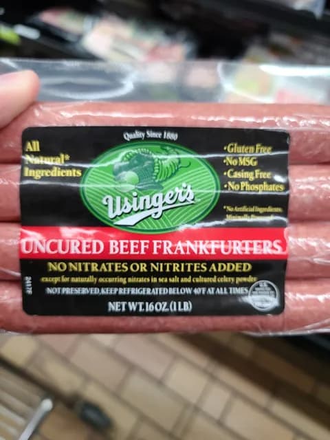Usinger'S Uncured Beef Frankfurters