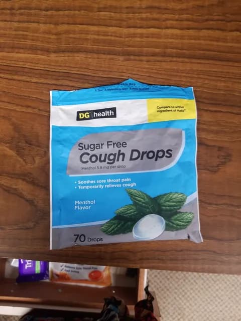 Dg Health Sugar Free Cough Drops Menthol Flavor