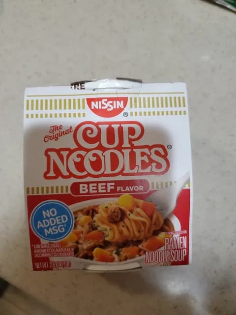 Nissin Cup Noodles Beef Flavor Ramen Noodle Soup
