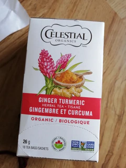 Celestial Organics Ginger Turmeric Herbal Tea