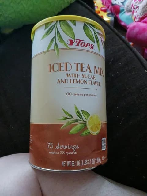 Tops Iced Tea Mix With Sugar And Lemon Flavor