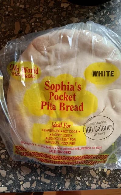 Sophia’S Pocket White Pita Bread