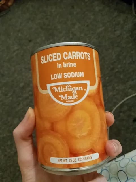 Michigan Made Sliced Carrots In Brine Low Sodium