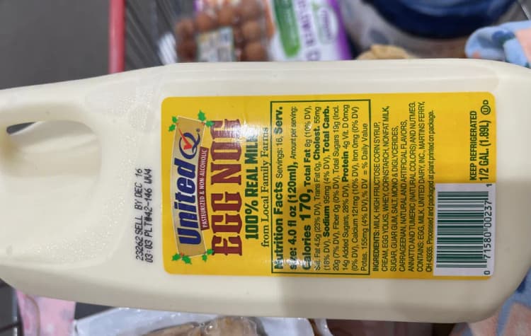 United Q Egg Nog 100% Real Milk