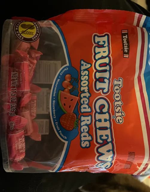 Tootsie Fruit Chews Assorted Reds - Cherry, Watermelon, Strawberry, And Fruit Punch Flavors