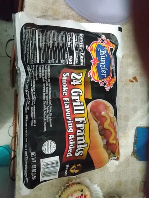 Kunzler 24 Grill Franks Smoke Flavoring Added
