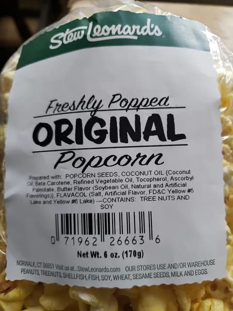 Stew Leonard'S Freshly Popped Original Popcorn