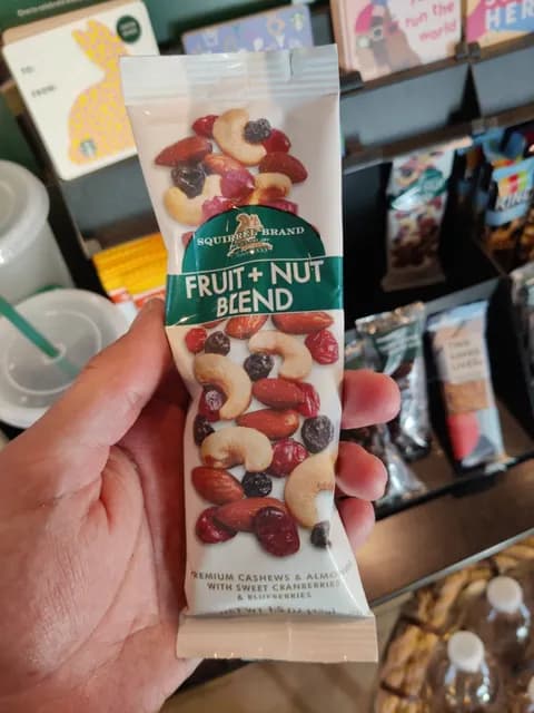 Squirrel Brand Fruit + Nut Blend Premium Cashews & Almonds With Sweet Cranberries & Blueberries