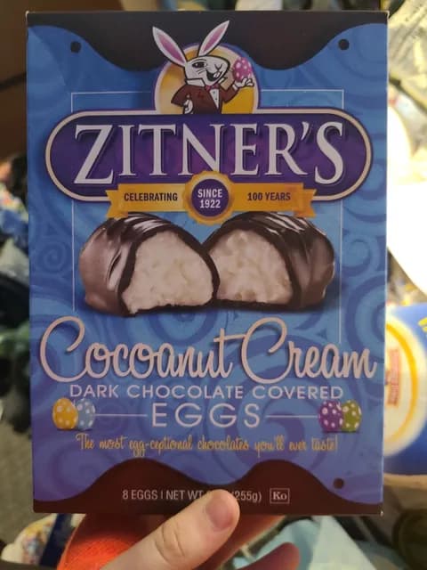 Zitner'S Cocoanut Cream Dark Chocolate Covered Eggs