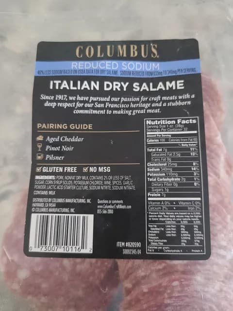Columbus Reduced Sodium Italian Dry Salame