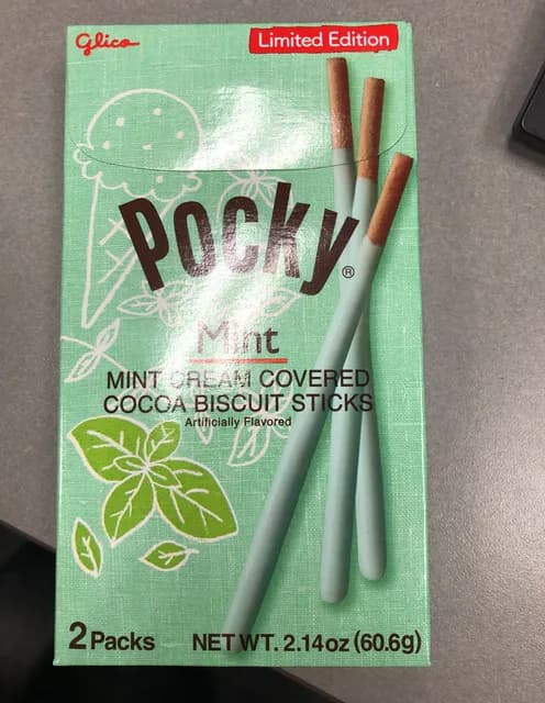 Glico Pocky Mint Cream Covered Cocoa Biscuit