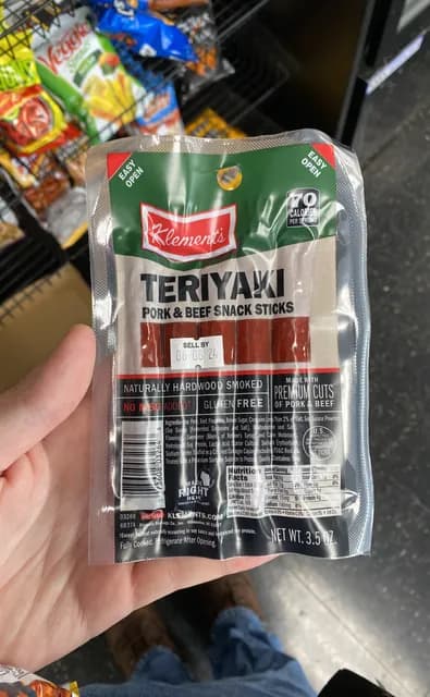 Klement'S Teriyaki Pork & Beef Snacks