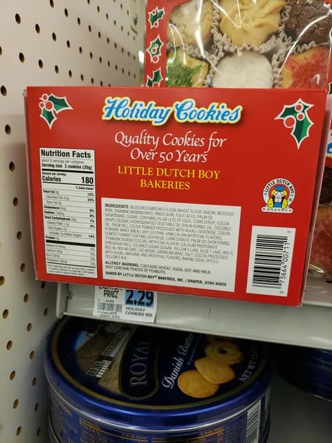 Little Dutch Boy Bakeries Holiday Cookies
