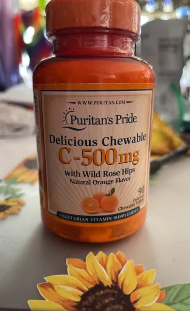 Puritan'S Pride Delicious Chewable C- With Wild Rose Hips Natural Orange Flavor