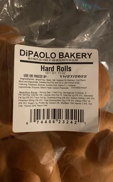 Dipaolo Bakery Hard Rolls