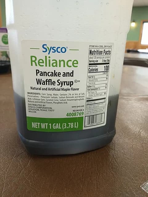 Sysco Reliance Pancake And Waffle Syrup