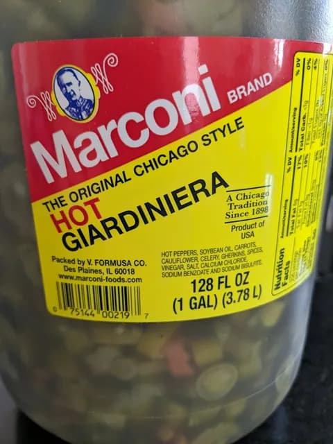 Marconi The Original Chicago Style Hot Giardiniera