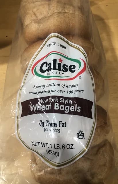 Calise Bakery New York Style Wheat Bagels