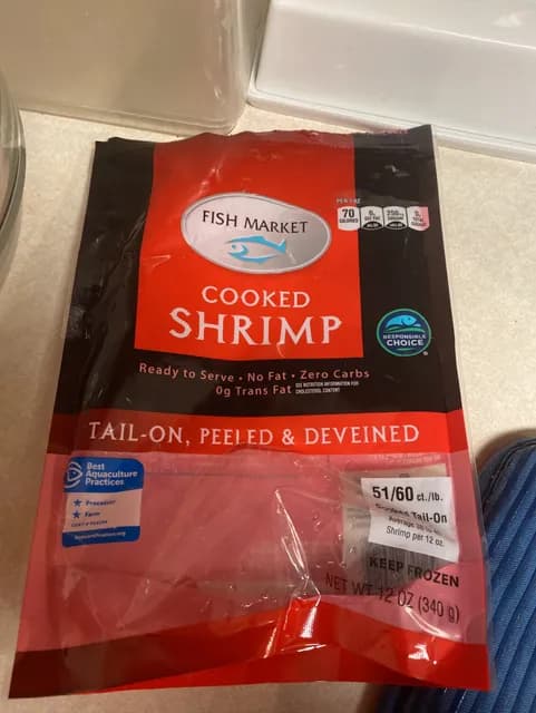 Hy-Vee Fish Market Cooked Shrimp Tail-On, Peeled & Deveined