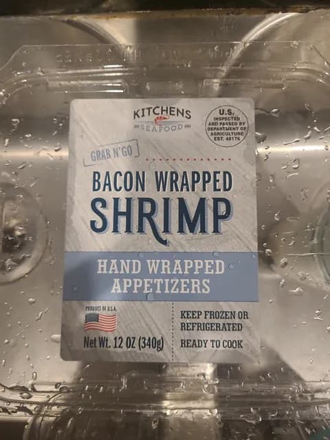 Kitchens Seafood Grab N' Go Bacon Wrapped Shrimp