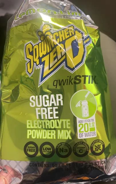 Sqwincher Zero Qwik Stik Lemon Lime Electrolyte Powder Mix