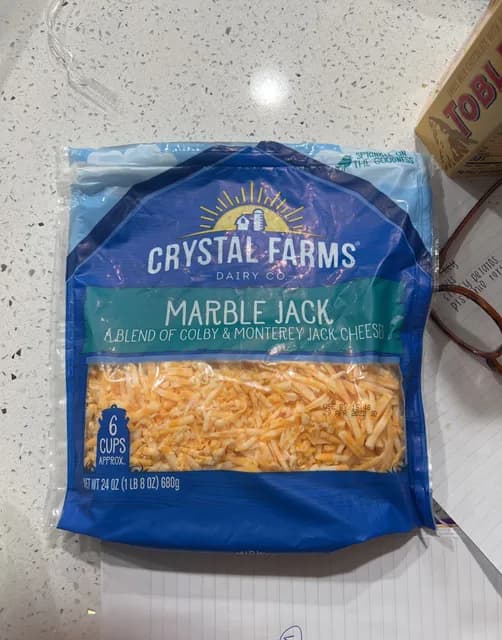 Crystal Farms Marble Jack A Blend Of Colby & Monterey Jack Cheeses