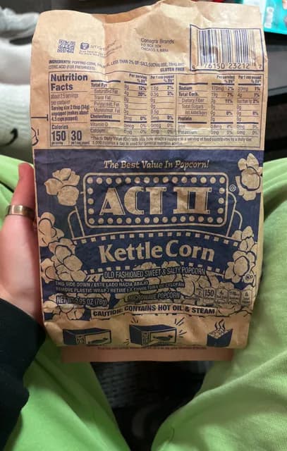 Act Ii Kettle Corn Old Fashioned Sweet & Salty Microwave Popcorn