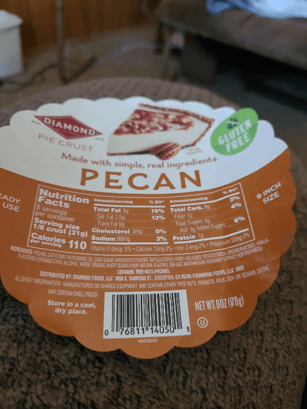 Is it Oral Allergy Syndrome Friendly? Diamond Of California - Pecan Pie Crust