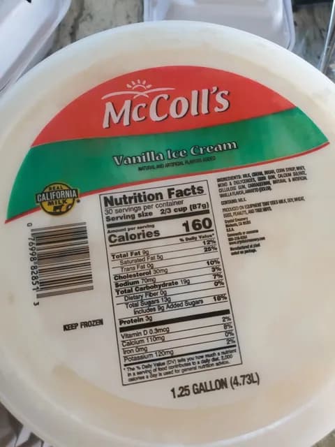 Mccoll'S Vanilla Ice Cream