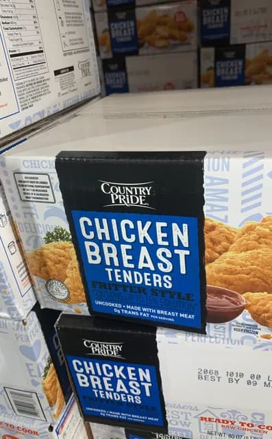 Country Pride Fritter Style Contains Up To 15% Solution* Chicken Breast Tenders