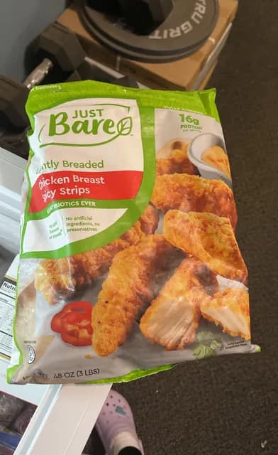 Just Bare Lightly Breaded Chicken Breast Spicy Strips