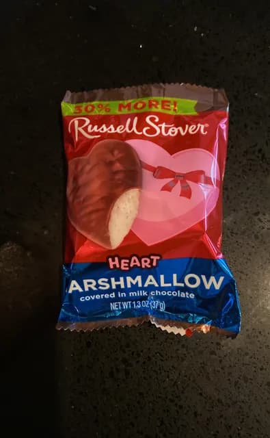 Russell Stover Heart Marshmallow Covered In Milk Chocolate
