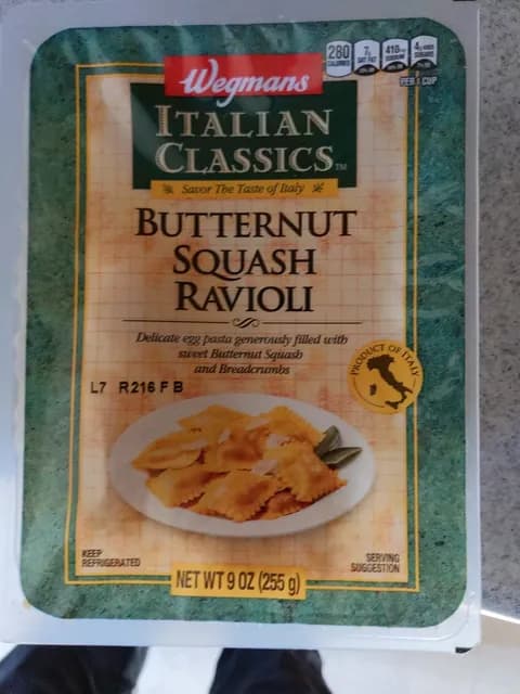 Wegman'S Italian Classics Butternut Squash Ravioli