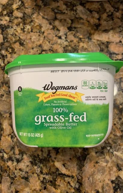 Wegmans 100% Grass-Fed Spreadable Butter With Olive Oil
