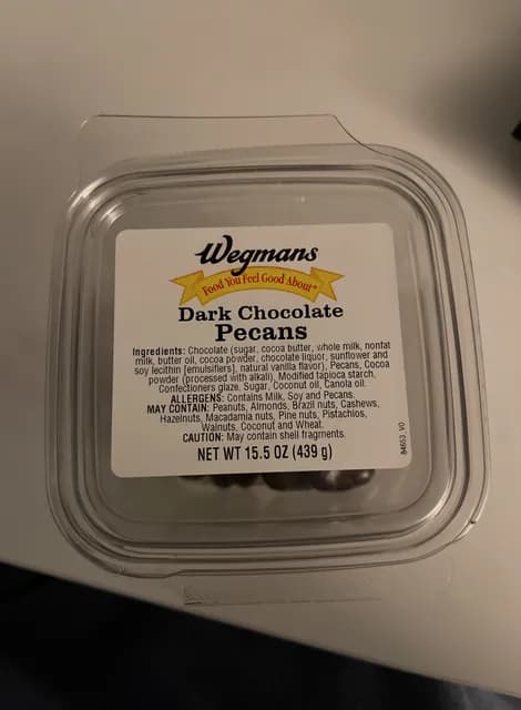 Wegmans Dark Chocolate Pecans