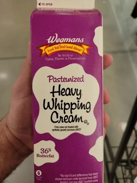 Wegmans Pasteurized Heavy Whipping Cream